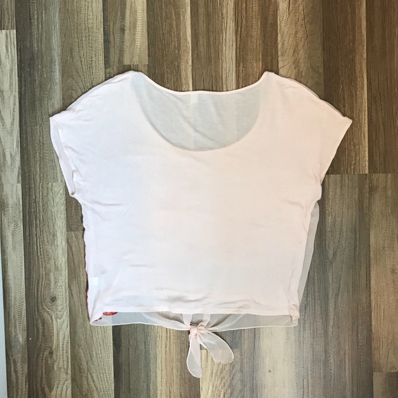 Lauren Conrad Peach toe front shirt size Medium - Picture 4 of 4